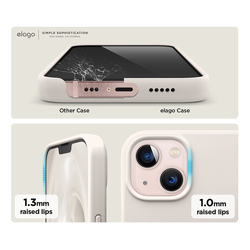 Elago для iPhone 14 чехол MagSafe Soft silicone case Stone