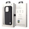 BMW для iPhone 15 Pro чехол Signature Leather Textured with Logo imprint Hard Black