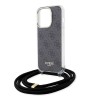 Guess для iPhone 15 Pro Max чехол Crossbody PC/TPU 4G Hard + Nylon cord Black