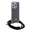 Guess для iPhone 15 Pro Max чехол Crossbody PC/TPU 4G Hard + Nylon cord Black