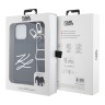 Karl Lagerfeld для iPhone 15 Pro Max чехол Crossbody cardslot PU Saffiano Autograph Hard Black