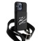 Karl Lagerfeld для iPhone 15 Pro Max чехол Crossbody cardslot PU Saffiano Autograph Hard Black