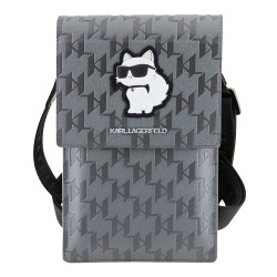 Karl Lagerfeld для смартфонов сумка Wallet Phone Pouch Saffiano Monogram NFT Choupette Silver