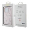Guess для iPhone 13 Pro Max чехол PU 4G Colored ring Metal logo Pink (MagSafe)