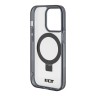 TUMI для iPhone 15 Pro чехол PC/TPU + Ring stand Hard Transp/Black (MagSafe)
