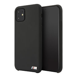 Чехол BMW M-Collection Liquid Silicone для iPhone 11, черный