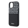 DKNY для iPhone 15 чехол PU Repeat texture with Cardslot Metal logo Hard Black