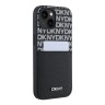 DKNY для iPhone 15 чехол PU Repeat texture with Cardslot Metal logo Hard Black