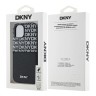 DKNY для iPhone 15 чехол PU Repeat texture with Cardslot Metal logo Hard Black