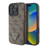 Guess для iPhone 16 Pro чехол PU кожа 4G Double cardslot Triangle metal logo Brown