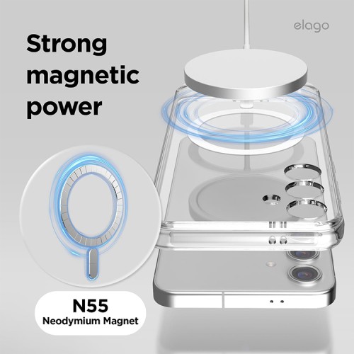 Elago для Galaxy S24 чехол HYBRID (pc/tpu) Clear (Magnetic)