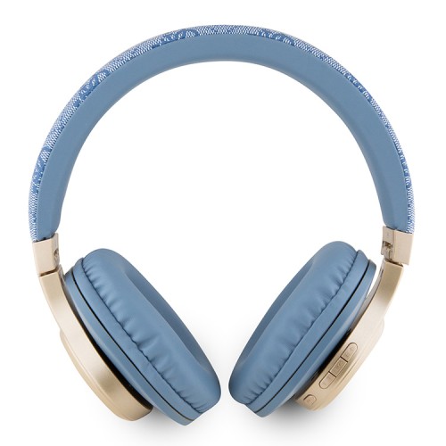 Guess наушники беспроводные накладные Bluetooth Headphones Sound PU 4G Script Metal Logo Blue