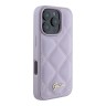Guess для iPhone 16 Pro Max чехол PU Quilted with Script metal logo Hard Light Purple