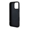 DKNY для iPhone 16 Pro Max чехол PU Grained leather Metal logo Hard Black (MagSafe)