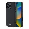 DKNY для iPhone 16 Pro Max чехол PU Grained leather Metal logo Hard Black (MagSafe)