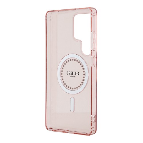Guess для Galaxy S25 Ultra чехол PC/TPU Diamond Rhinestone Circle Hard Pink (MagSafe)