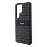 DKNY для Galaxy S25 Ultra чехол PU Repeat texture Tonal stripe Metal logo Hard Black