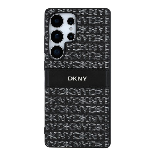 DKNY для Galaxy S25 Ultra чехол PU Repeat texture Tonal stripe Metal logo Hard Black
