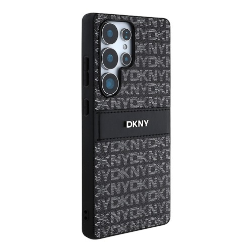 DKNY для Galaxy S25 Ultra чехол PU Repeat texture Tonal stripe Metal logo Hard Black
