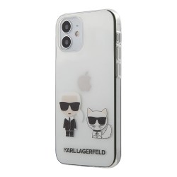 Чехол Karl Lagerfeld Ikonik Karl & Choupette Hard для iPhone 12 mini, прозрачный
