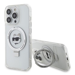 (Уценка) Karl Lagerfeld для iPhone 14 Pro Max чехол PC/TPU + Ring stand NFT Choupette head (MagSafe)