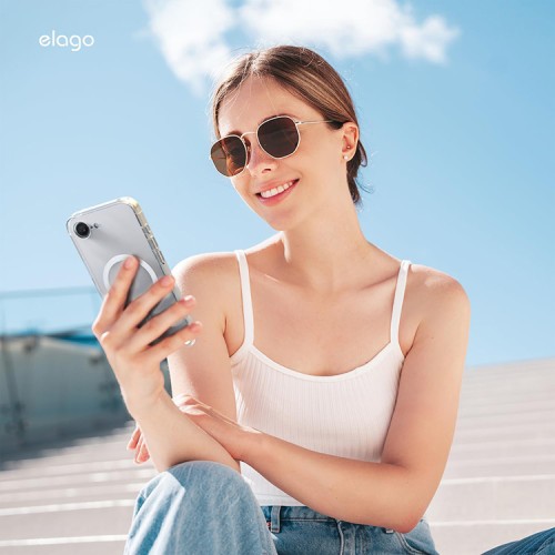 Elago для iPhone 16e чехол HYBRID (pc/tpu) Clear (MagSafe)