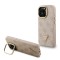 Guess для iPhone 16 Pro чехол PU 4G Triangle metal logo and Camera Stand Hard Pink (MagSafe)