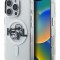 Karl Lagerfeld для iPhone 16 Pro Max чехол PC/TPU Sketch Karl&Choupette Metal cam Hard Glitter Transparent (MagSafe)