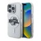 Karl Lagerfeld для iPhone 16 Pro Max чехол PC/TPU Sketch Karl&Choupette Metal cam Hard Glitter Transparent (MagSafe)