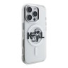 Karl Lagerfeld для iPhone 16 Pro Max чехол PC/TPU Sketch Karl&Choupette Metal cam Hard Glitter Transparent (MagSafe)