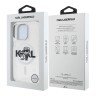 Karl Lagerfeld для iPhone 16 Pro Max чехол PC/TPU Sketch Karl&Choupette Metal cam Hard Glitter Transparent (MagSafe)