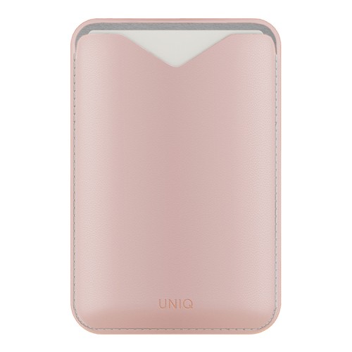 Uniq картхолдер Lyden EVO магнитный кожаный с подставкой для телефона, Blush Pink