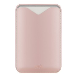 Uniq картхолдер Lyden EVO магнитный кожаный с подставкой для телефона, Blush Pink