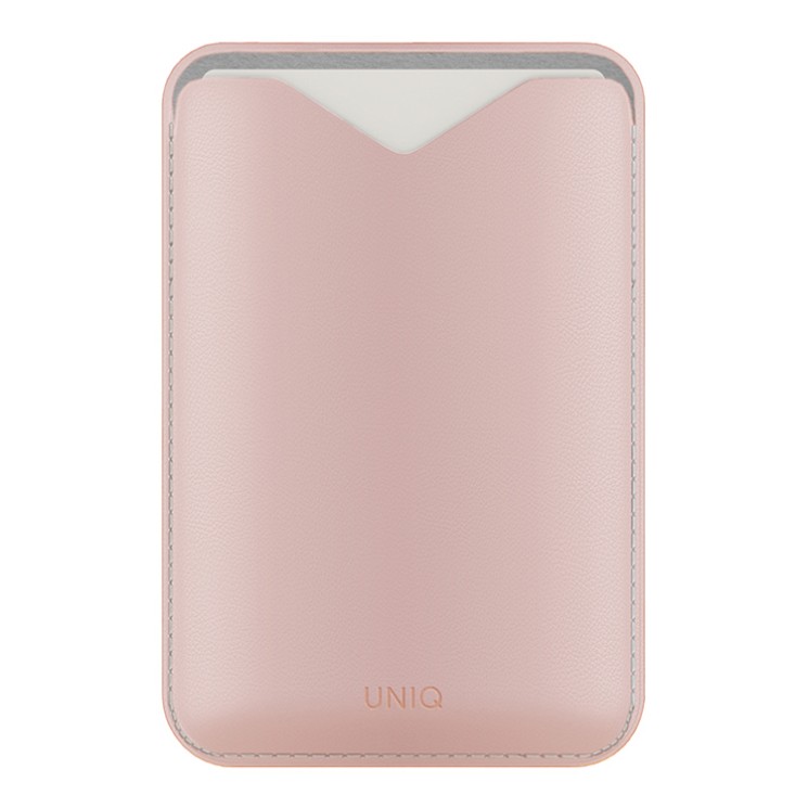 Uniq картхолдер Lyden EVO магнитный кожаный с подставкой для телефона, Blush Pink