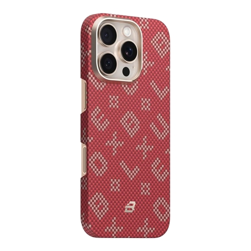 BlueO чехол для iPhone 16 Pro Max, Tactile Woven Air Aramid fiber (Kevlar) Red (MagSafe)
