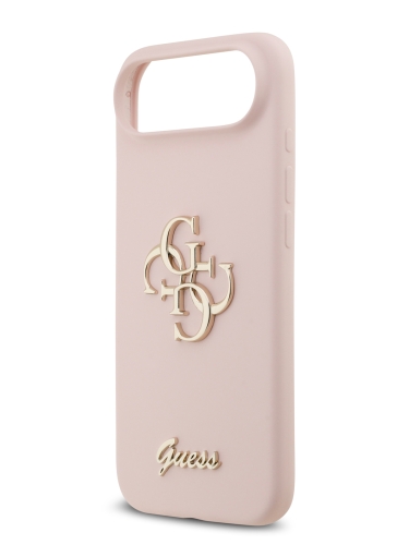 Guess для iPhone Air чехол Liquid silicone 4G Big and Script metal logo Hard Pink