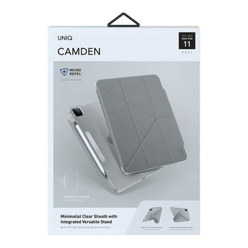Чехол Uniq Camden Anti-microbial для iPad Pro 11 (2022/21) с отсеком для стилуса, серый