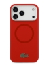Lacoste для iPhone 17 Pro Max чехол Liquid silicone Lacquer Metal logo & Cam Hard Red (MagSafe)