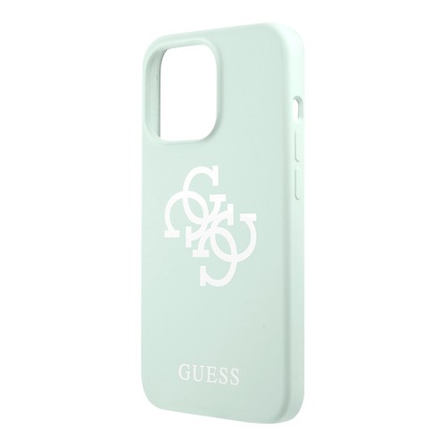 Чехол Guess Liquid Silicone 4G Big logo Hard для iPhone 13 Pro, голубой