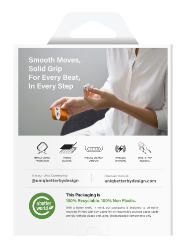 Uniq для Airpods Pro 3 чехол LINO Liquid silicone with handstrap Sunset Orange