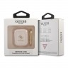 Чехол Guess Transparent Glitter 4G с карабином для Airpods 1/2, золотой