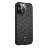 Кожаный чехол Mercedes Genuine leather Quilted stars Hard для iPhone 13 Pro, черный
