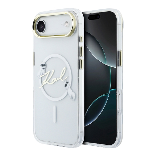 Karl Lagerfeld для iPhone Air чехол IML NFT Choupettes Script logo Metal Cam белый (MagSafe)