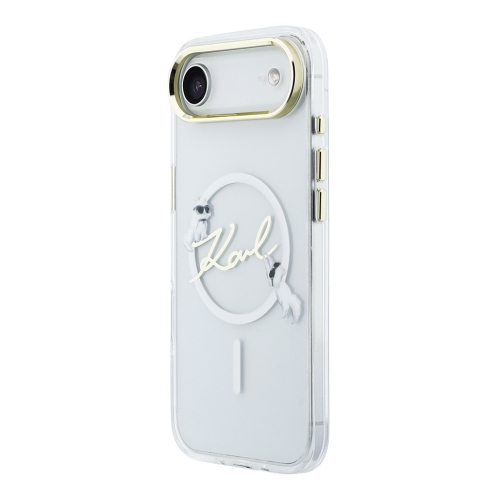 Karl Lagerfeld для iPhone Air чехол IML NFT Choupettes Script logo Metal Cam белый (MagSafe)