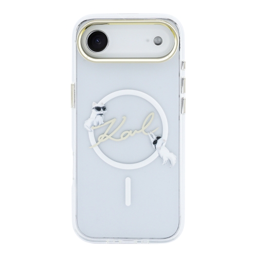 Karl Lagerfeld для iPhone Air чехол IML NFT Choupettes Script logo Metal Cam белый (MagSafe)