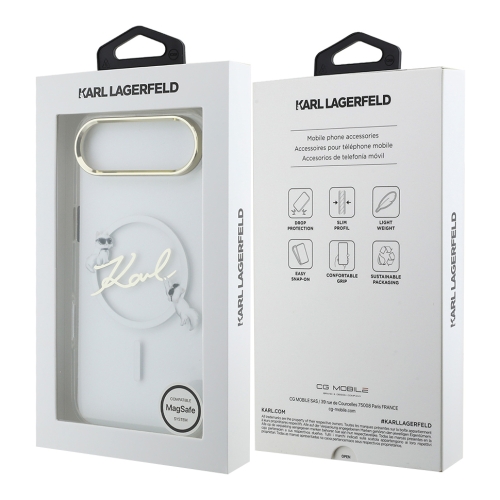 Karl Lagerfeld для iPhone Air чехол IML NFT Choupettes Script logo Metal Cam белый (MagSafe)