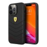 Кожаный чехол Ferrari Quilted with metal logo Hard для iPhone 13 Pro, черный