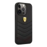 Кожаный чехол Ferrari Quilted with metal logo Hard для iPhone 13 Pro, черный
