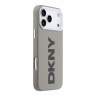 DKNY для iPhone 17 Pro чехол PU Full Wrapped leather Verical logo Metal Cam Hard Beige (MagSafe)