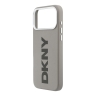 DKNY для iPhone 17 Pro чехол PU Full Wrapped leather Verical logo Metal Cam Hard Beige (MagSafe)